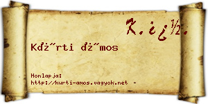 Kürti Ámos névjegykártya